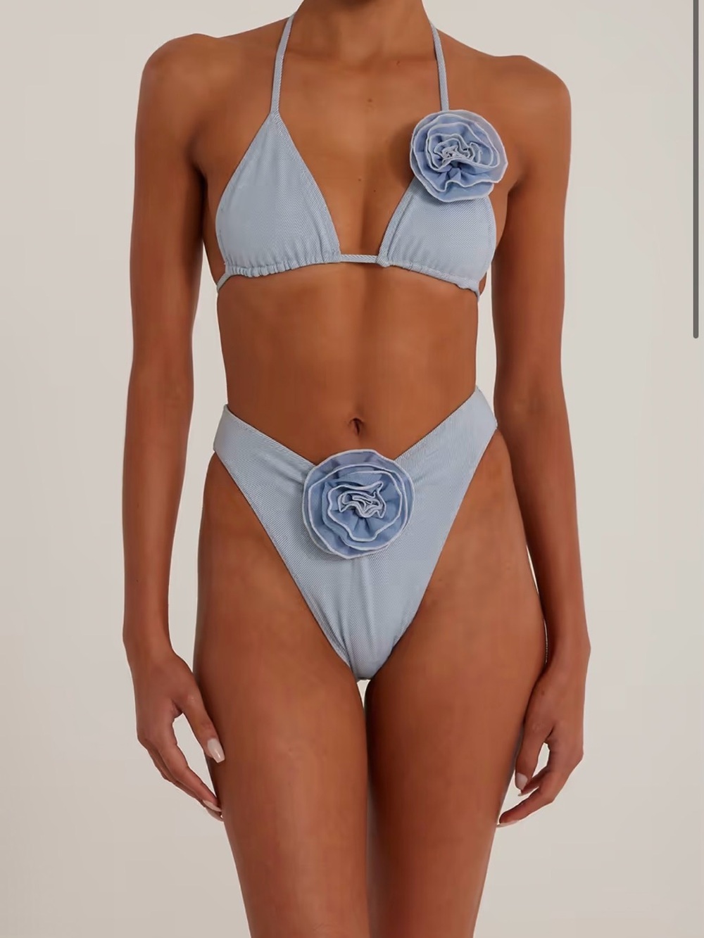 SAME Rose Swim Set in Denim (S/XS)